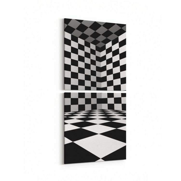 10233K2D Abstract Girdap Görsel Kare 2'li Dikey Kanvas Tablo