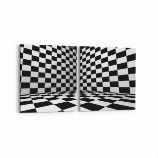 10233K2Y Abstract Girdap Görsel Kare 2'li Yatay Kanvas Tablo