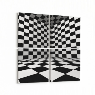 10233K4 Abstract Girdap Görsel Kare 4'lü Kanvas Tablo