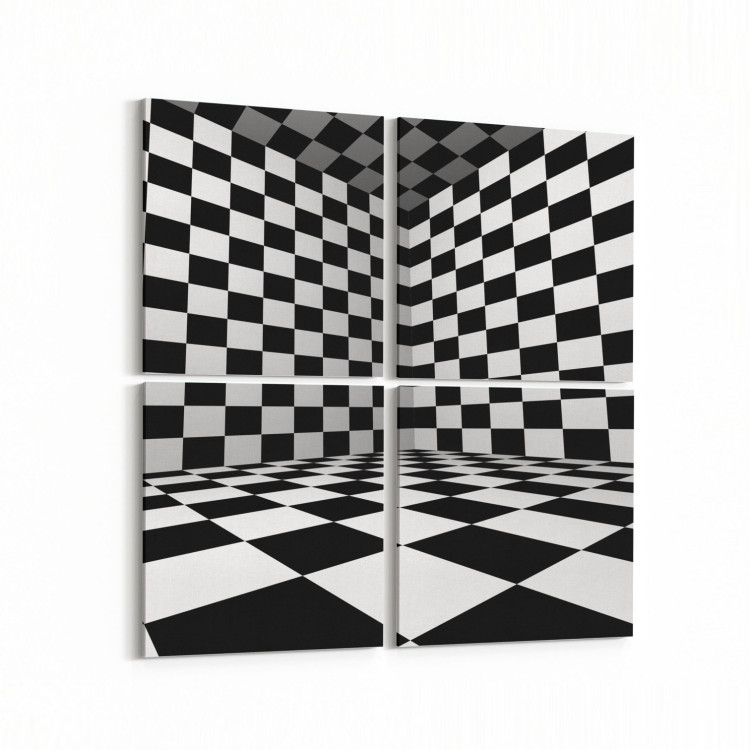 10233K4 Abstract Girdap Görsel Kare 4'lü Kanvas Tablo