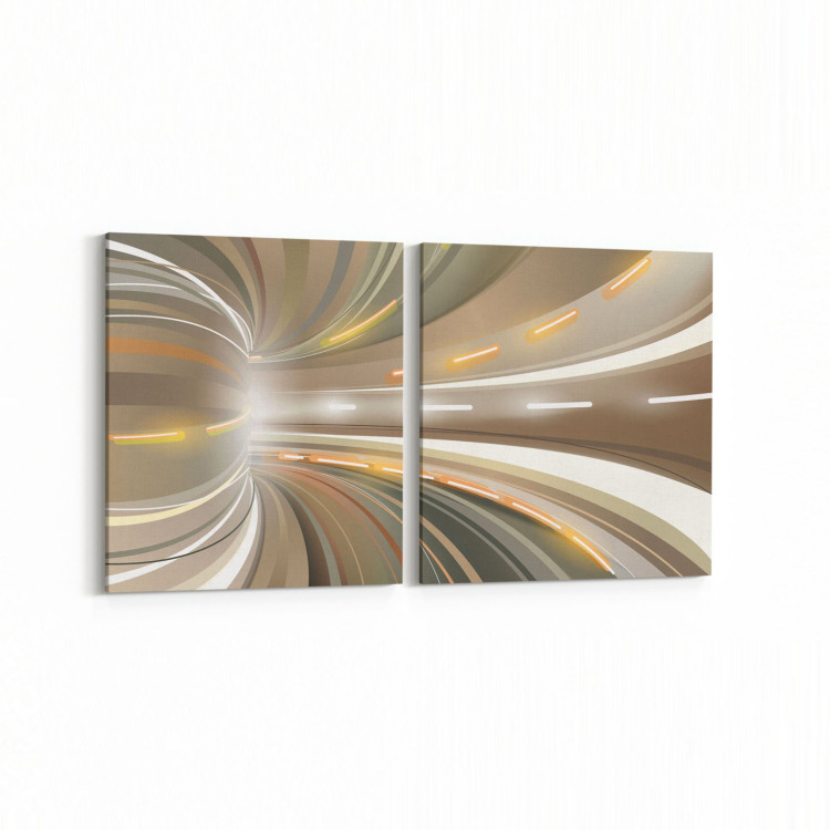 10234K2Y Abstract Girdap Görsel Kare 2'li Yatay Kanvas Tablo