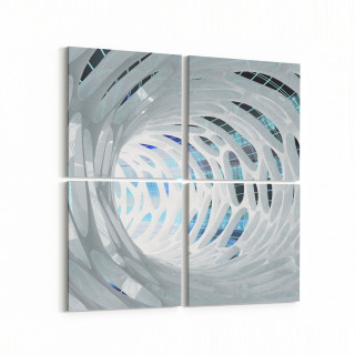 10235K4 Abstract Girdap Görsel Kare 4'lü Kanvas Tablo