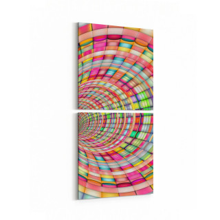 10237K2D Abstract Girdap Görsel Kare 2'li Dikey Kanvas Tablo