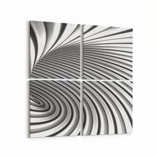 10238K4 Abstract Girdap Görsel Kare 4'lü Kanvas Tablo