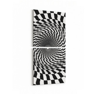 10239K2D Abstract Girdap Görsel Kare 2'li Dikey Kanvas Tablo