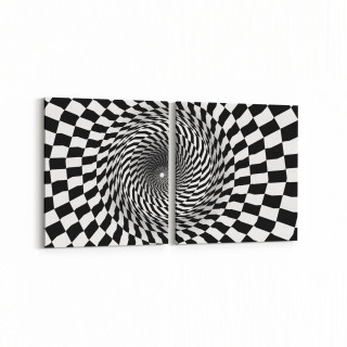 10239K2Y Abstract Girdap Görsel Kare 2'li Yatay Kanvas Tablo
