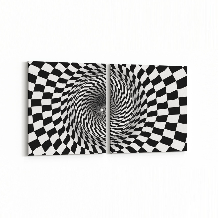 10239K2Y Abstract Girdap Görsel Kare 2'li Yatay Kanvas Tablo