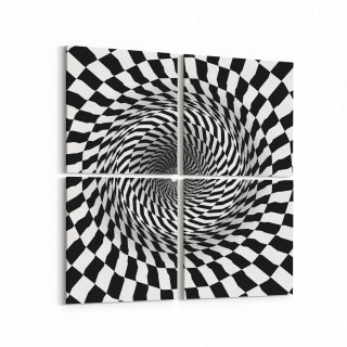 10239K4 Abstract Girdap Görsel Kare 4'lü Kanvas Tablo