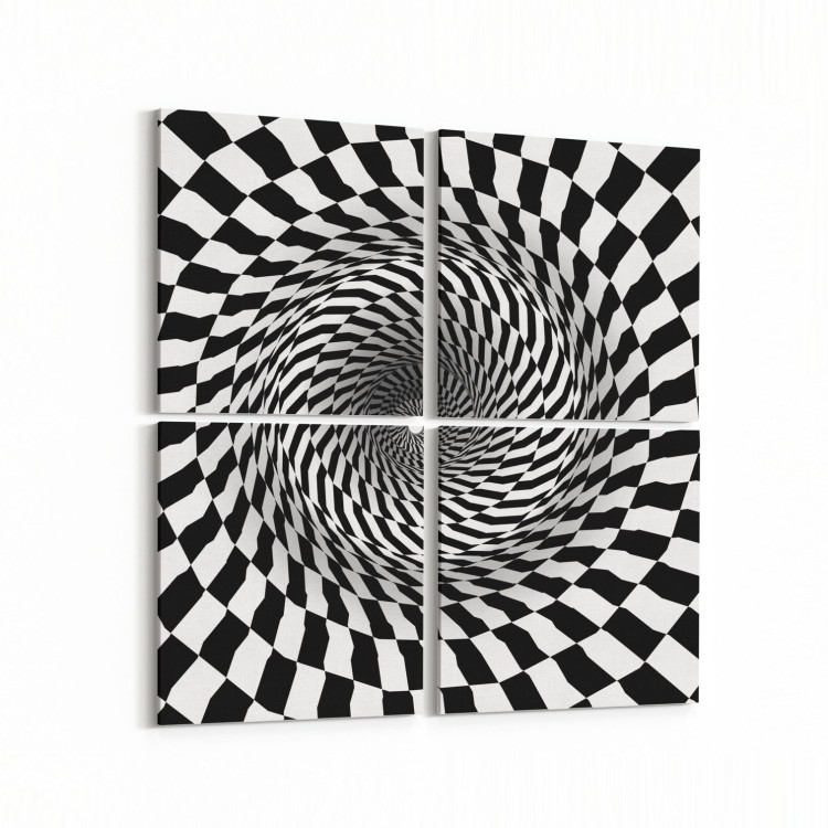 10239K4 Abstract Girdap Görsel Kare 4'lü Kanvas Tablo