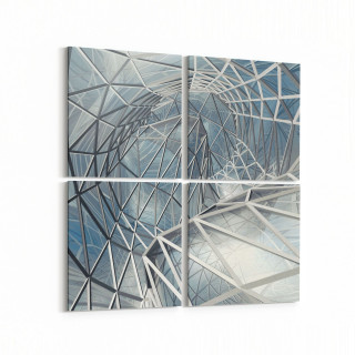 10241K4 Abstract Girdap Görsel Kare 4'lü Kanvas Tablo