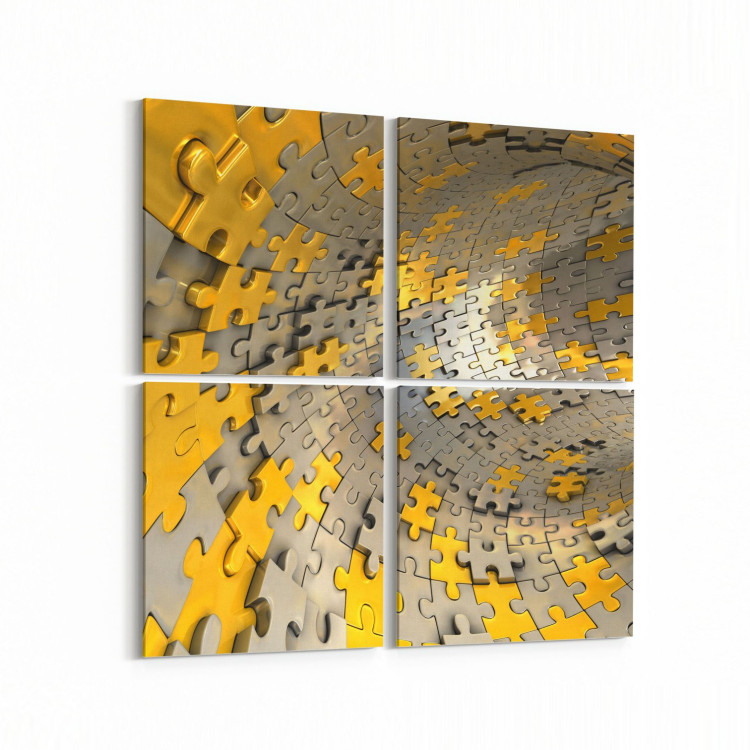 10242K4 Abstract Girdap Görsel Kare 4'lü Kanvas Tablo