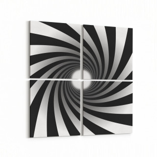 10243K4 Abstract Girdap Görsel Kare 4'lü Kanvas Tablo