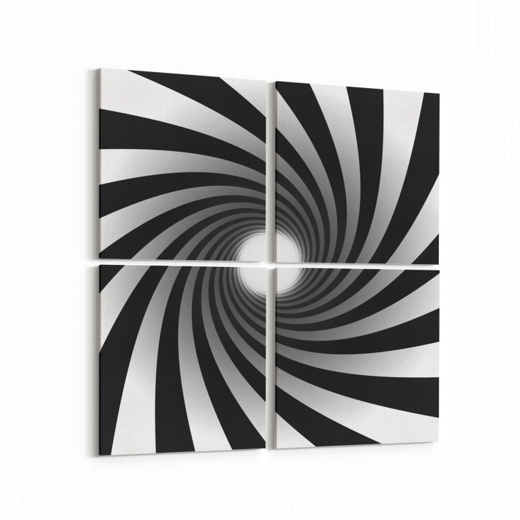 10243K4 Abstract Girdap Görsel Kare 4'lü Kanvas Tablo