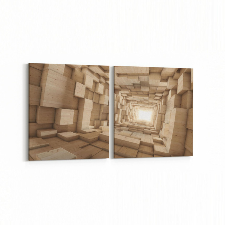 10244K2Y Abstract Girdap Görsel Kare 2'li Yatay Kanvas Tablo