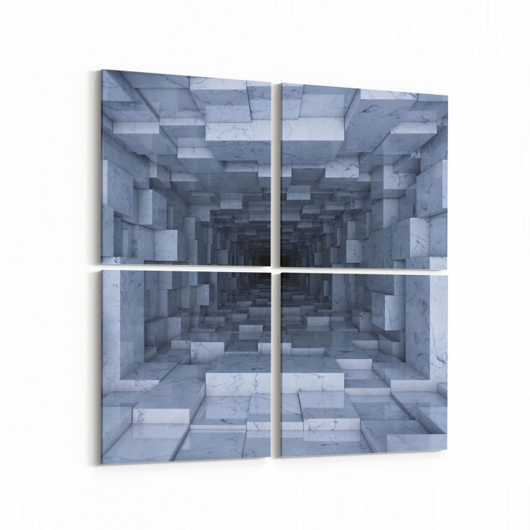 10245K4 Abstract Girdap Görsel Kare 4'lü Kanvas Tablo