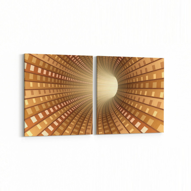 10246K2Y Abstract Girdap Görsel Kare 2'li Yatay Kanvas Tablo