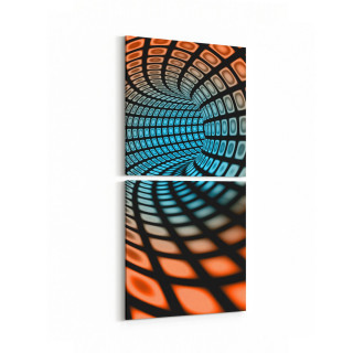 10248K2D Abstract Girdap Görsel Kare 2'li Dikey Kanvas Tablo