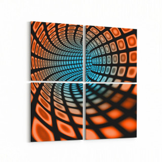 10248K4 Abstract Girdap Görsel Kare 4'lü Kanvas Tablo
