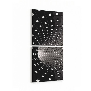 10249K2D Abstract Girdap Görsel Kare 2'li Dikey Kanvas Tablo