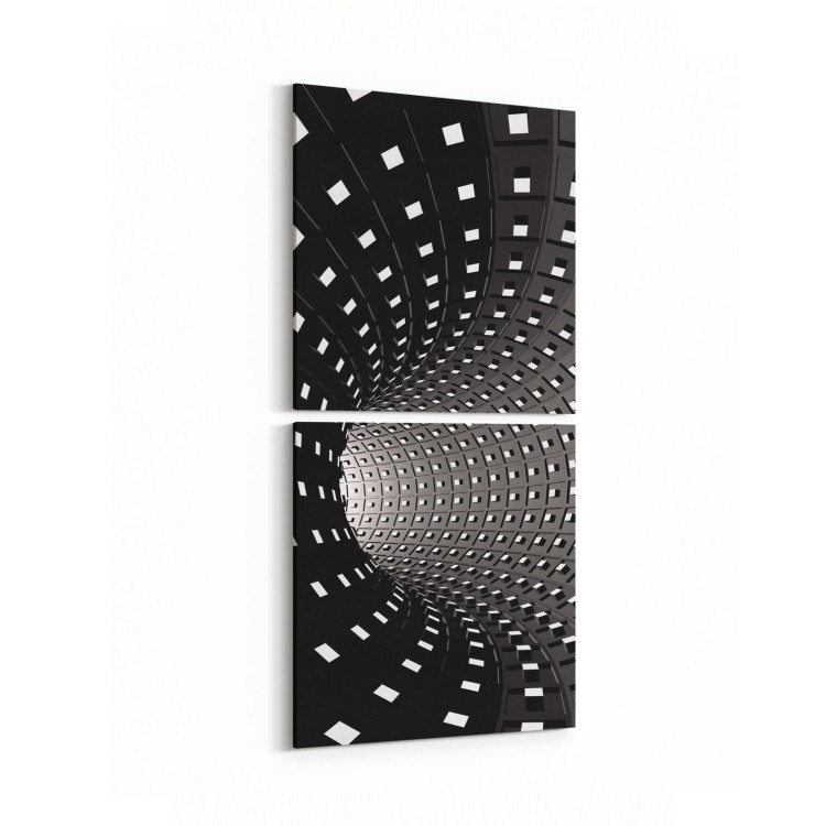 10249K2D Abstract Girdap Görsel Kare 2'li Dikey Kanvas Tablo