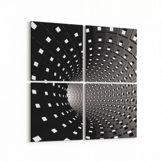 10249K4 Abstract Girdap Görsel Kare 4'lü Kanvas Tablo