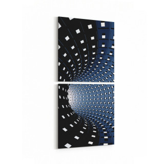 10253K2D Abstract Girdap Görsel Kare 2'li Dikey Kanvas Tablo