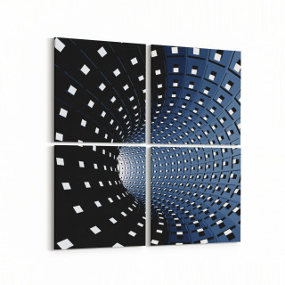 10253K4 Abstract Girdap Görsel Kare 4'lü Kanvas Tablo