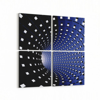 10254K4 Abstract Girdap Görsel Kare 4'lü Kanvas Tablo