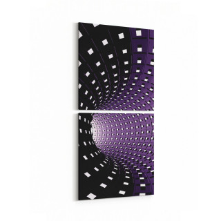 10255K2D Abstract Girdap Görsel Kare 2'li Dikey Kanvas Tablo