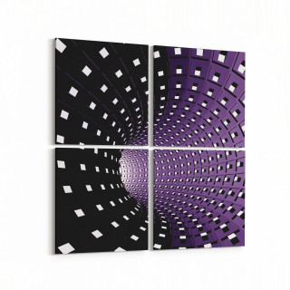 10255K4 Abstract Girdap Görsel Kare 4'lü Kanvas Tablo
