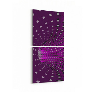 10257K2D Abstract Girdap Görsel Kare 2'li Dikey Kanvas Tablo