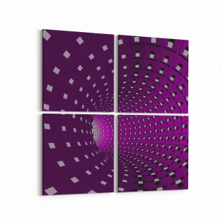 10257K4 Abstract Girdap Görsel Kare 4'lü Kanvas Tablo