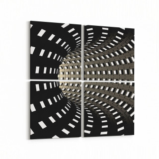 10260K4 Abstract Girdap Görsel Kare 4'lü Kanvas Tablo
