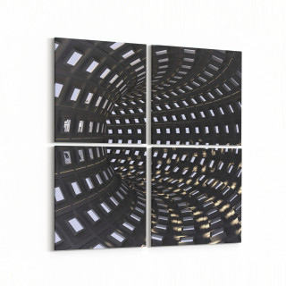 10261K4 Abstract Girdap Görsel Kare 4'lü Kanvas Tablo