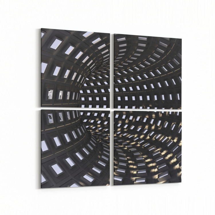 10261K4 Abstract Girdap Görsel Kare 4'lü Kanvas Tablo