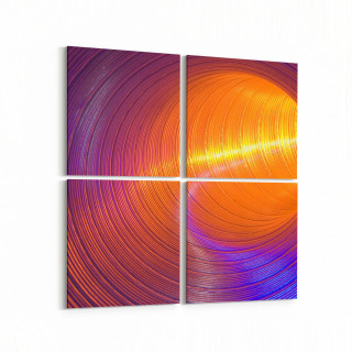 10262K4 Abstract Girdap Görsel Kare 4'lü Kanvas Tablo