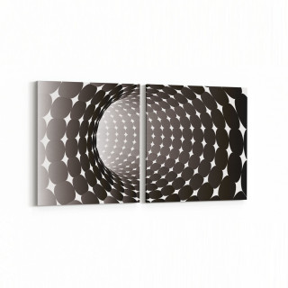 10263K2Y Abstract Girdap Görsel Kare 2'li Yatay Kanvas Tablo