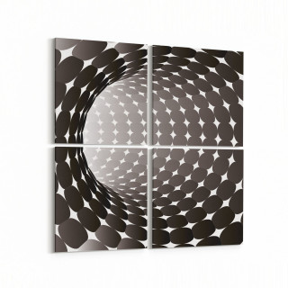 10263K4 Abstract Girdap Görsel Kare 4'lü Kanvas Tablo
