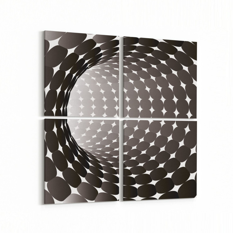 10263K4 Abstract Girdap Görsel Kare 4'lü Kanvas Tablo