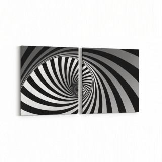 10266K2Y Abstract Girdap Görsel Kare 2'li Yatay Kanvas Tablo