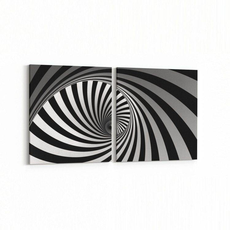 10266K2Y Abstract Girdap Görsel Kare 2'li Yatay Kanvas Tablo
