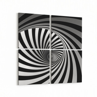 10266K4 Abstract Girdap Görsel Kare 4'lü Kanvas Tablo