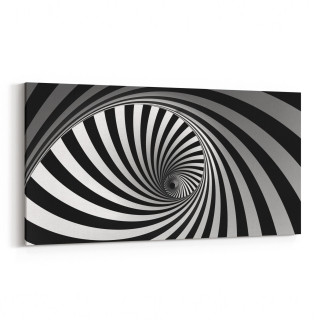 10266YD Abstract Girdap Görsel Yatay Dar Kanvas Tablo