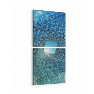 10268K2D Abstract Girdap Görsel Kare 2'li Dikey Kanvas Tablo