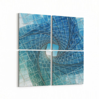 10268K4 Abstract Girdap Görsel Kare 4'lü Kanvas Tablo