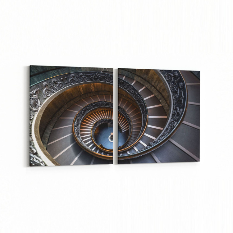 10270K2Y Abstract Girdap Görsel Kare 2'li Yatay Kanvas Tablo