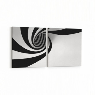 10276K2Y Abstract Girdap Görsel Kare 2'li Yatay Kanvas Tablo