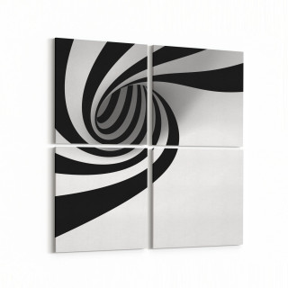 10276K4 Abstract Girdap Görsel Kare 4'lü Kanvas Tablo