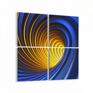 10279K4 Abstract Girdap Görsel Kare 4'lü Kanvas Tablo