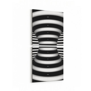 10280K2D Abstract Girdap Görsel Kare 2'li Dikey Kanvas Tablo